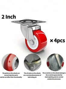 4 件重型旋轉腳輪無煞車,1.5 吋家具輪,耐磨,安靜,360° 自由旋轉,適用於櫥櫃、手車