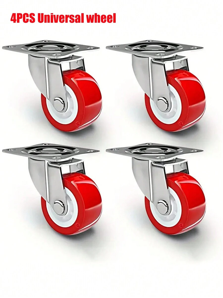 4 件重型旋轉腳輪無煞車,1.5 吋家具輪,耐磨,安靜,360° 自由旋轉,適用於櫥櫃、手車