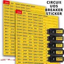 Circuit Breaker Sticker, 129pcs/set, Label Fuse Box Identification Reminder Sticker, Convenient Identification Sticker - Yellow - View 1
