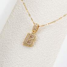 奢華 18k 金鍍銅全鋯石鑲嵌 26 字母吊墜項鍊男女,適合珠寶禮品