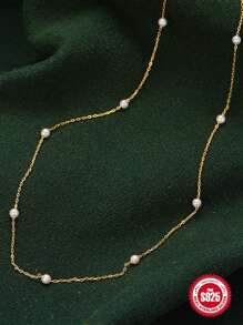 1 Pieza Collar De Colgante Floral Todo A Juego De Estilo Sencillo Y De Moda En Plata De Ley S925 Incrustado Para Uso Diario Por Mujeres