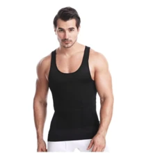 Thể thao nam Máy ép Áo Shapewear Huấn luyện viên vòng eo Áo nịt ngực - Đen và trắng - Xem 5
