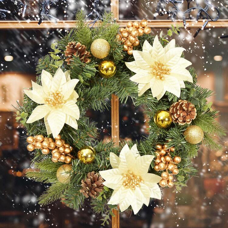 Christmas Wreaths & Garlands - 金色 - 查看 2