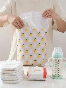 1個可攜帶式嬰兒尿布袋,尿布和濕巾儲物袋,戶外防水媽媽袋 - 黃色 - 查看 5