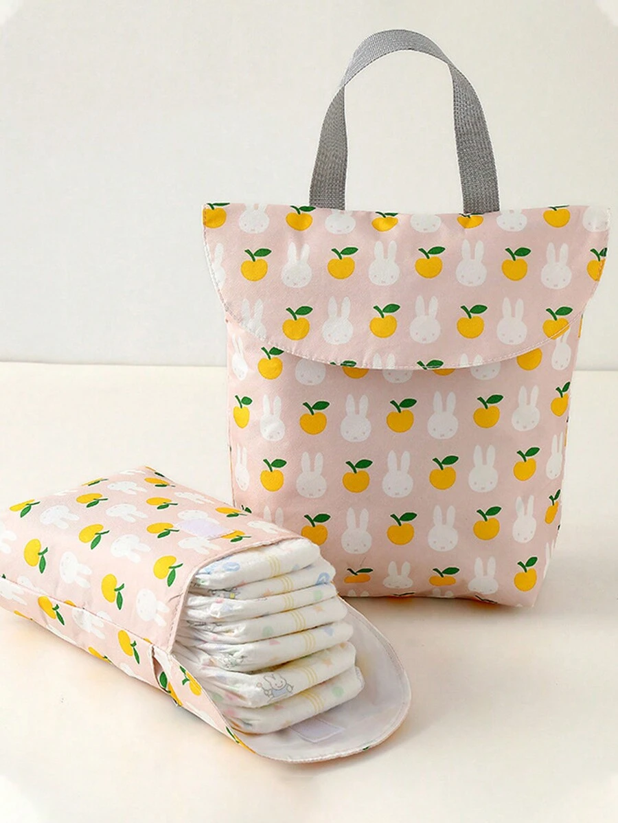 1個可攜帶式嬰兒尿布袋,尿布和濕巾儲物袋,戶外防水媽媽袋 - 黃色 - 查看 1