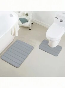 1 tấm thảm tắm tối giản màu xám nhạt, mềm mại, làm bằng mút hoạt tính, thấm hút tốt, dùng cho phòng tắm. - Màu Xám nhạt - Xem 5