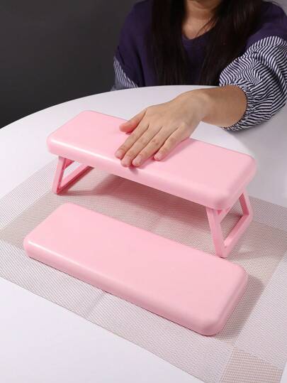 Składany Paznokcie Poduszka Z Podkładka Projekt , Wbudowany Lampa Do Paznokci , Plastikowy Podłokietnik Podkładka Dla Salon paznokci , Proste stylizacje Ręka Biurko Podkładka , Lekki, luksus Paznokcie Akcesoria Wspornik , Przenośny I Składany