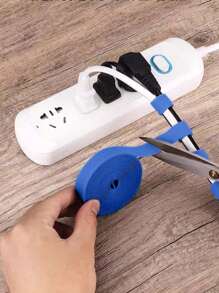 1卷藤蔓造型/电缆管理可重复使用魔术贴扎带，多种尺寸可选，结实耐用，适用于办公室、家庭、园艺，可重复使用，整洁有序。 - 藍色 - 查看 5