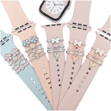 4pcs Universal Silicone Watch Band Decoration Ring, Decoration Studs, Suitable For Apple Watch - Multicolor - View 1