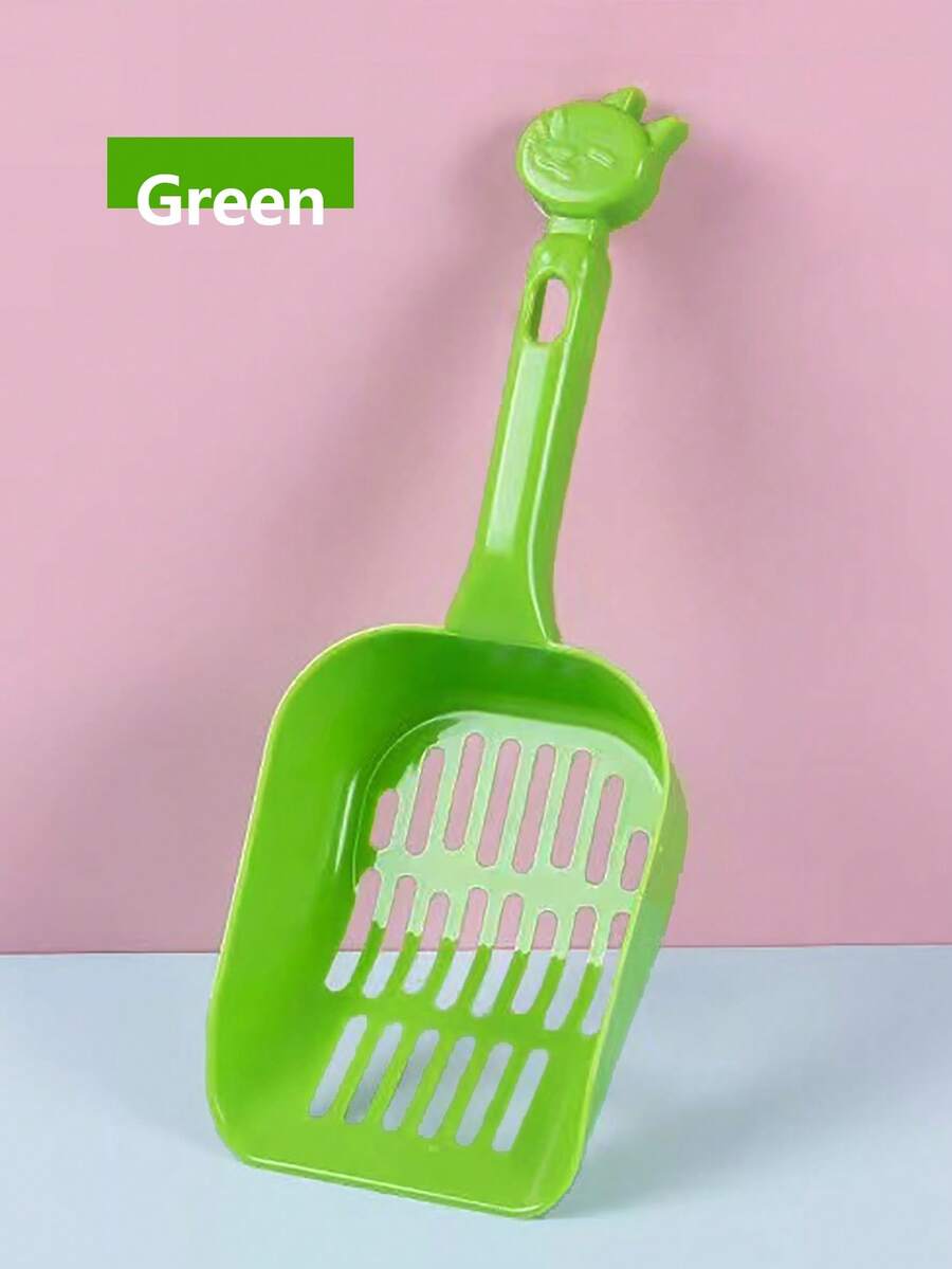 1只綠色砂鏟,貓砂鏟具,適用於團塊貓砂和廢棄物清潔