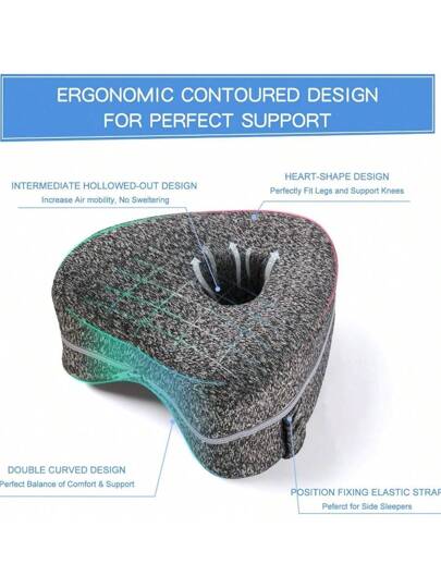 1PC Leg Kussen Ergonomic Side Sleeping Pillows Memory Foam Knee Strap Sleeper Support Cushion Removable Washable Cover, Bedding, Home view 6