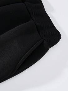 Ensemble De Survêtement Fille Avec Capuche Thermique À Graphique Cœur Et Lettre & Pantalon De Survêtement