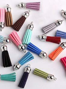 20 件裝女式混色皮革鑰匙圈流蘇吊墜,diy 包款和衣服裝飾配件,禮品