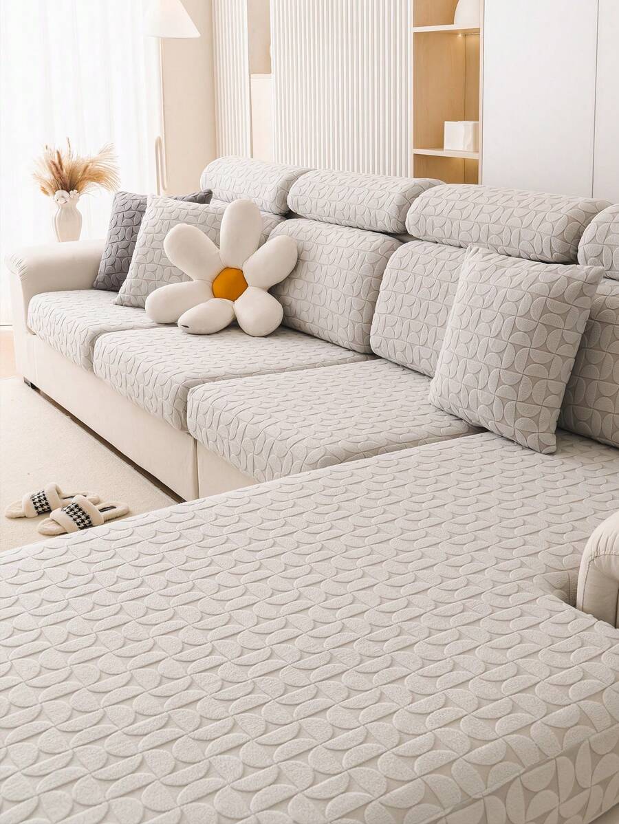 1 Miếng 2023 Mới Không thấm nước Bọc ghế sofa , phổ cập Bao gồm tất cả Bốn Đàn hồi Bọc đệm Ghế sô pha - màu xám nhạt 1 - Xem 1