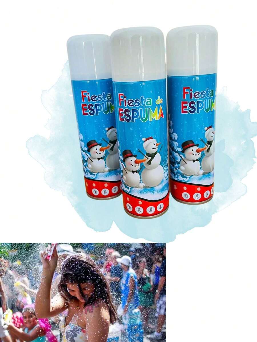 Espumas Lluvia De Nieve 250ml Espuma De Diversión Fiesta 2 pz - Azul - Ver 1