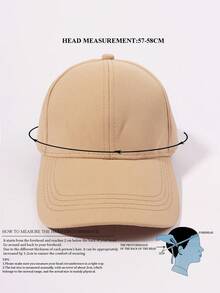 1 Pieza Gorra De Béisbol Casual Ajustable De Color Sólido, Unisex - Caqui - Ver 4