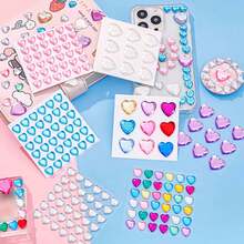 Colorful Rhinestone Heart Stickers For Diy Scrapbooking And Kindergarten 3d Crystal Gemstone Adhesive Decoration - Multicolor - View 3