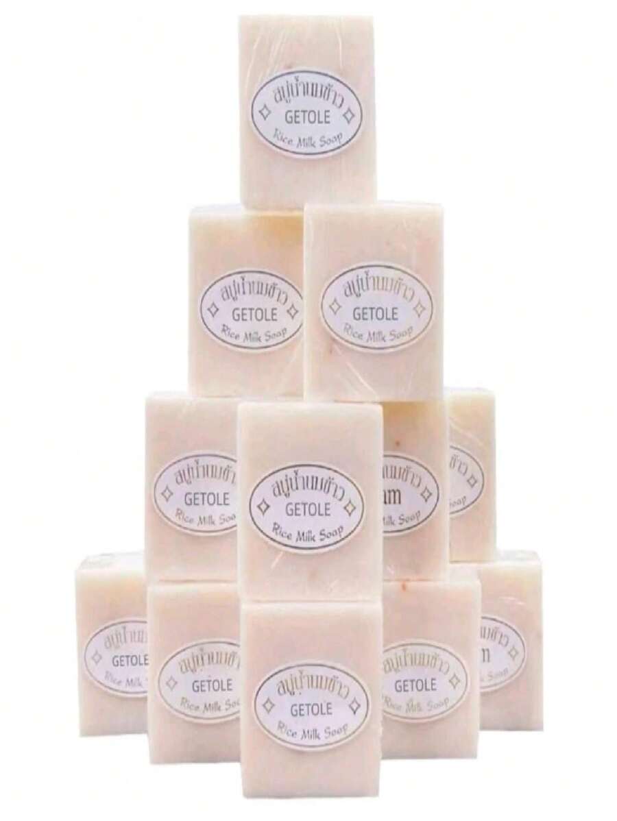 Set Of 12 MEGAN SHOP Rice Bar Soap - Beige - View 1