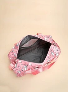 卡通彩虹糖餅干獨角獸休閒旅行包大容量瑜伽游泳健身袋,乾濕分離訓練運動手提袋,可放於手推行李箱中 - 粉色 - 查看 6