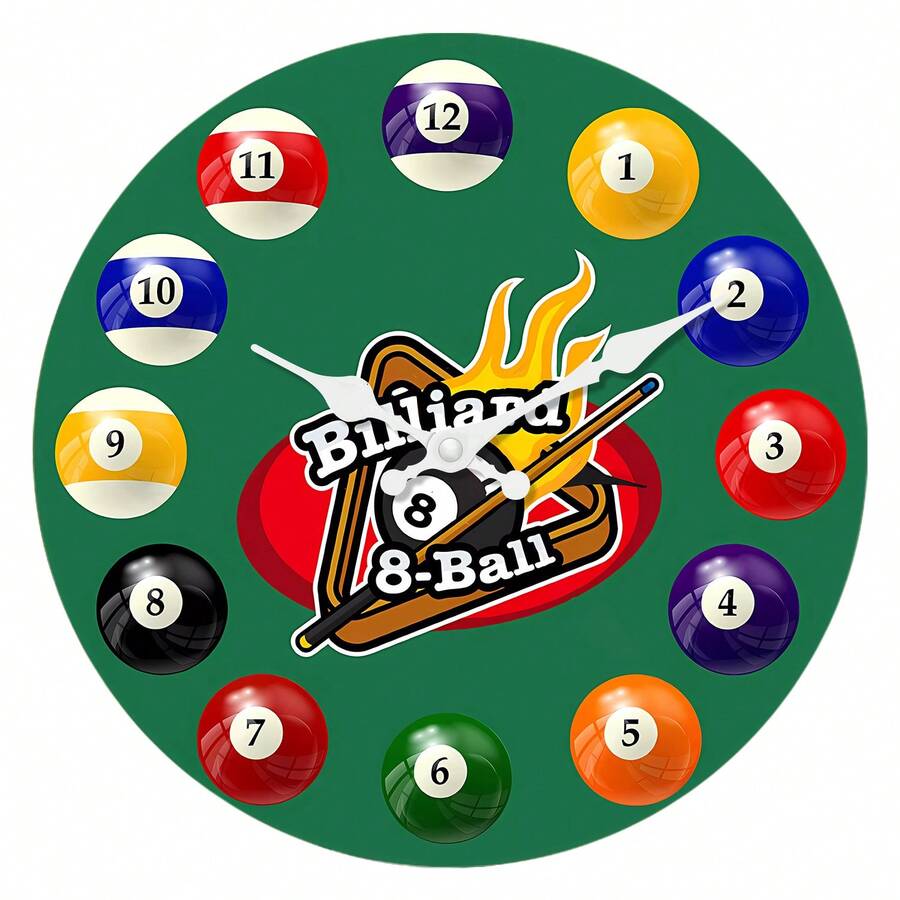 運動球木質掛鐘,足球圖案靜音圓形電池動力裝飾鐘,適用於室外露台、遊艇、廚房、臥室、家居、辦公室裝飾10吋、12吋、14吋、16吋(無電池) - 多色 MDF213 - 查看 1