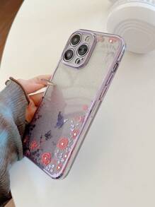1个新款渐变闪光蝴蝶软硅胶手机壳，兼容/三星/小米/红米/OPPO/vivo/华为/摩托罗拉 - 紫色 - 查看 4
