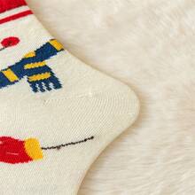 4對男孩、女孩、嬰幼兒、兒童、聖誕老人禮物熊鹿毛巾加厚保暖襪,嬰幼兒時尚襪