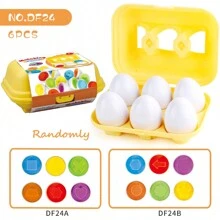A Set Of 6 Matching Egg Toys With Interesting Shapes, Digital Animals, Fruits And Vegetables, Transportation Tools, Emotional Expression - 形狀 - 查看 2