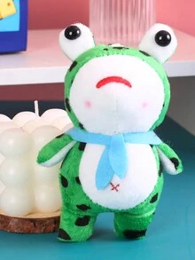 1pc Cartoon Plush Frog Keychain For Car Keys, Bag Pendant - Multicolor - View 1