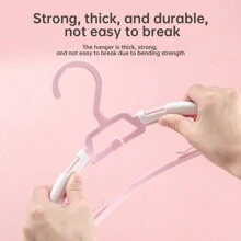 1入5件藍色北歐風格防滑、多功能、創意兒童衣架,可伸縮、家用塑料晾衣夾、加厚,適用於晾衣服 - 藍色 - 查看 4