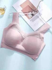 5 piezas/Conjunto de sujetador de belleza sin costuras para mujer, diseño de una sola pieza, acolchado y sin aro, delgado y amigable con la piel, sin sensación de restricción, sujetador para dormir, lencería