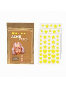 Mụn Patch Nổi mụn Patch , Vàng Tim & Hình ngôi sao Mụn Hấp thụ Che phủ Patch , Mụn Đối với Mặt Patch Mụn Dấu chấm , Với Cây chè Dầu Và Rau má Dầu - Màu vàng - Xem 1