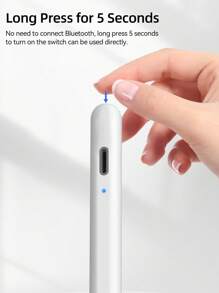 適用於Apple Pencil 2，與iPad Pro 12.9 11 Air 5 4th iPad 6 7 8 9 10th Mini 6 5 2018-2022 相容的觸控筆，可以進行有線無線充電，具有兩種充電模式 - 白色 - 查看 6