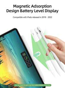 適用於Apple Pencil 2，與iPad Pro 12.9 11 Air 5 4th iPad 6 7 8 9 10th Mini 6 5 2018-2022 相容的觸控筆，可以進行有線無線充電，具有兩種充電模式 - 白色 - 查看 2