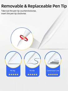 適用於Apple Pencil 2，與iPad Pro 12.9 11 Air 5 4th iPad 6 7 8 9 10th Mini 6 5 2018-2022 相容的觸控筆，可以進行有線無線充電，具有兩種充電模式 - 白色 - 查看 7