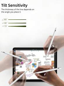 適用於Apple Pencil 2，與iPad Pro 12.9 11 Air 5 4th iPad 6 7 8 9 10th Mini 6 5 2018-2022 相容的觸控筆，可以進行有線無線充電，具有兩種充電模式 - 白色 - 查看 5