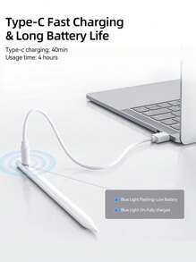 適用於Apple Pencil 2，與iPad Pro 12.9 11 Air 5 4th iPad 6 7 8 9 10th Mini 6 5 2018-2022 相容的觸控筆，可以進行有線無線充電，具有兩種充電模式 - 白色 - 查看 9