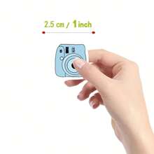 500個/卷藍色貼紙,可愛的卡通審美1英寸圓形標籤貼紙,有10種圖案供剪貼簿使用,自粘閉口文具卡片信封,兒童禮物派對用品,青少年激勵