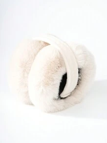 A Women's Beige Fluffy Earmuff - Beige - View 4