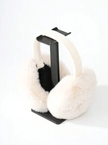 A Women's Beige Fluffy Earmuff - Beige - View 2