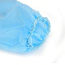 1件藍色兒童藝術罩衫,適用於繪畫、diy和用餐,帶有長袖