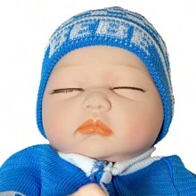 Muñeco Bebe Prematuro Dormido Premium Con Sonido+ Accesorios 50 cm - azul real - Ver 6