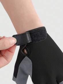 1對升級款防滑耐磨半指手套,適用於運動訓練、騎行、戶外運動、健身和攀岩 - 黑色 - 查看 7