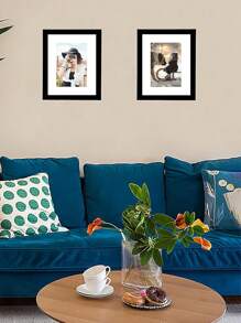 Marco De Fotos De Pvc Transparente Para Pared/mesa, 6x8 Pulgadas/8x10 Pulgadas, 1 Ud. - Negro - Ver 3