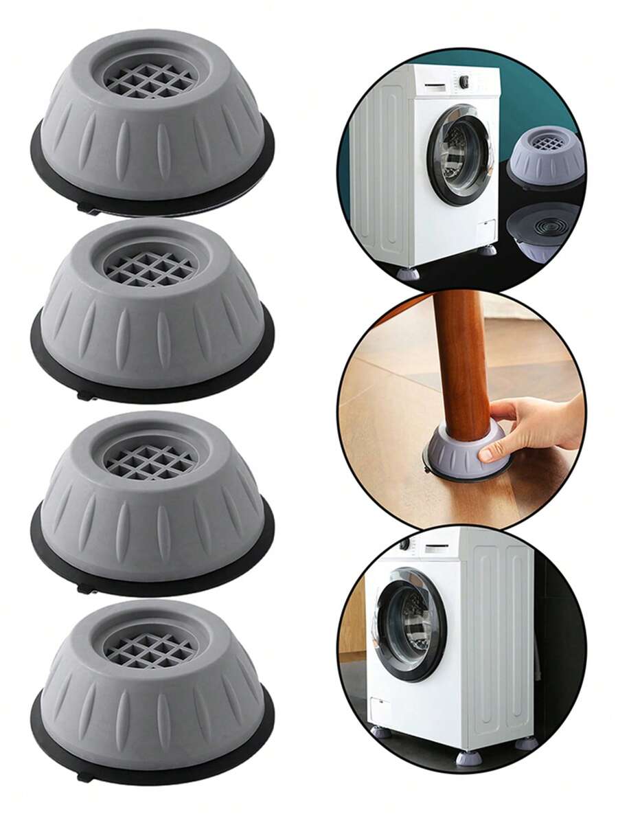 LEAPAIR 4入組防滑橡膠家具腳墊,防震洗衣機支撐墊,浴室防滑墊 - 灰色 - 查看 1