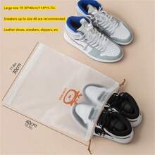 10pcs Shoe Storage Bag Suitcase Clothing Sorting Bag Dust-Proof And Moisture-Proof Drawstring Binding Shoe Cover Cover Travel Ziplock Bag, Simple Hounstooth Shoe Bag For Travel Boots Storage Bag Travel Organizer Dust Cover Portable Zipper Lightweight Travel Storage Pouch, Versatile Dustproof Organizer With Window School Organizer Bags Teacher Storage Bags Student Bag Setsorganization And Storage Organizer Storage Containers Storage BinsLaundry Basketwash BagLaundry BagWashing Machine Bag For LaundryBathroomDormFor Dirty And Clean ClothesBras - White - View 10