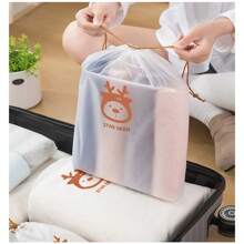 10pcs Shoe Storage Bag Suitcase Clothing Sorting Bag Dust-Proof And Moisture-Proof Drawstring Binding Shoe Cover Cover Travel Ziplock Bag, Simple Hounstooth Shoe Bag For Travel Boots Storage Bag Travel Organizer Dust Cover Portable Zipper Lightweight Travel Storage Pouch, Versatile Dustproof Organizer With Window School Organizer Bags Teacher Storage Bags Student Bag Setsorganization And Storage Organizer Storage Containers Storage BinsLaundry Basketwash BagLaundry BagWashing Machine Bag For LaundryBathroomDormFor Dirty And Clean ClothesBras - White - View 3