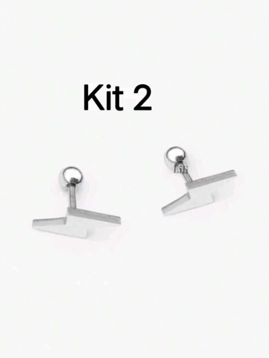 Stud Earrings - 銀色 - 查看 1
