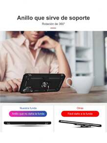 Heavy Duty Rugged Shield Case With Ring For ZTE Blade A53 - Black - View 4