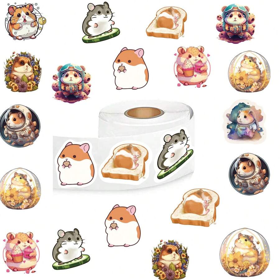 500 cái/cuộn Dễ thương Chuột đồng Hình dán Với 10 Khác nhau Nhà thiết kế 1 Inch Tròn Nhãn Đối với Làm sổ lưu niệm , Tự dính Niêm phong Hình dán Giấy Đối với Văn phòng phẩm & Phong bì , Hoàn hảo Như Trẻ em Món quà , Cung cấp cho buổi tiệc , & - Nhiều màu - Xem 1