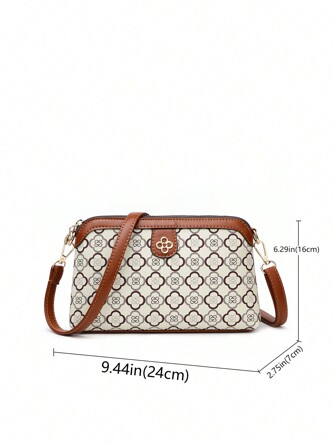 Retro 1st Vintage Style Colorblock Rhombus Mönster Dekorerad Mode Crossbody Bag, Lämplig för Damer Daglig Användning